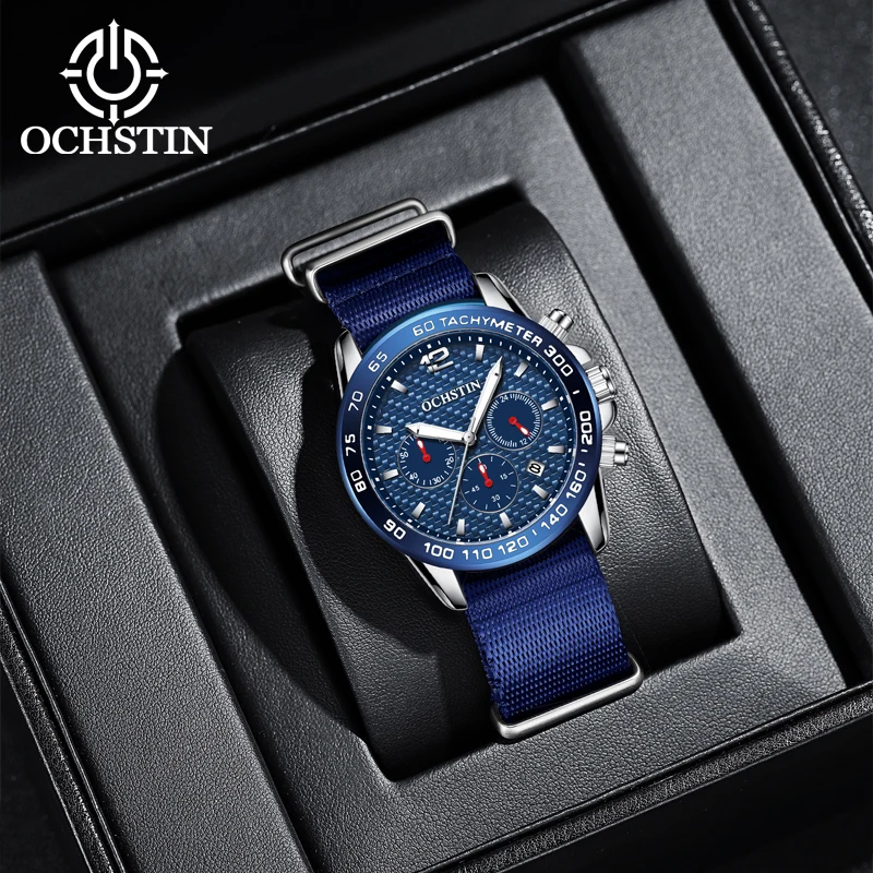 

OCHSTIN Creative Nylon Series Multifunction Quartz Core New Casual 2024 Men's Quartz Watch Men's Waterproof Watch