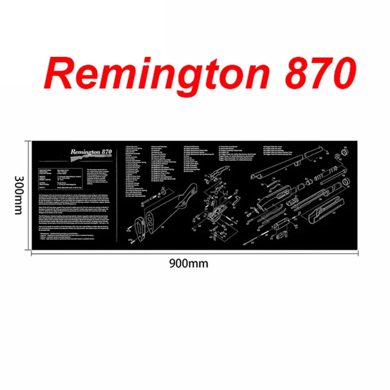 Gun Cleaning Mat Rubber Parts Instructions Mouse Pad For AR15 AK47 Remington 870 GLOCK CZ-75 Punisher P220 P320 M92 1911