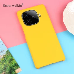 Luxury Rubberized Matte Hard Plastic Phone Case Cover - Elegant Protection Coque for iQOO Z9 Turbo (Yellow)