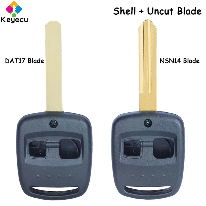 

KEYECU дистанционный чехол для ключа автомобиля с 2 кнопками и NSN14/ DAT17 Blade - FOB для Subaru Legacy Forester Impreza Outback 2000-2003