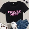 Pink Letter Printed Future Milf Y2k Crop Tops Grunge Graphic Cute Sexy Baby Tee 2000s Fashion Girl Tee Casual Raglan Sleeves 6
