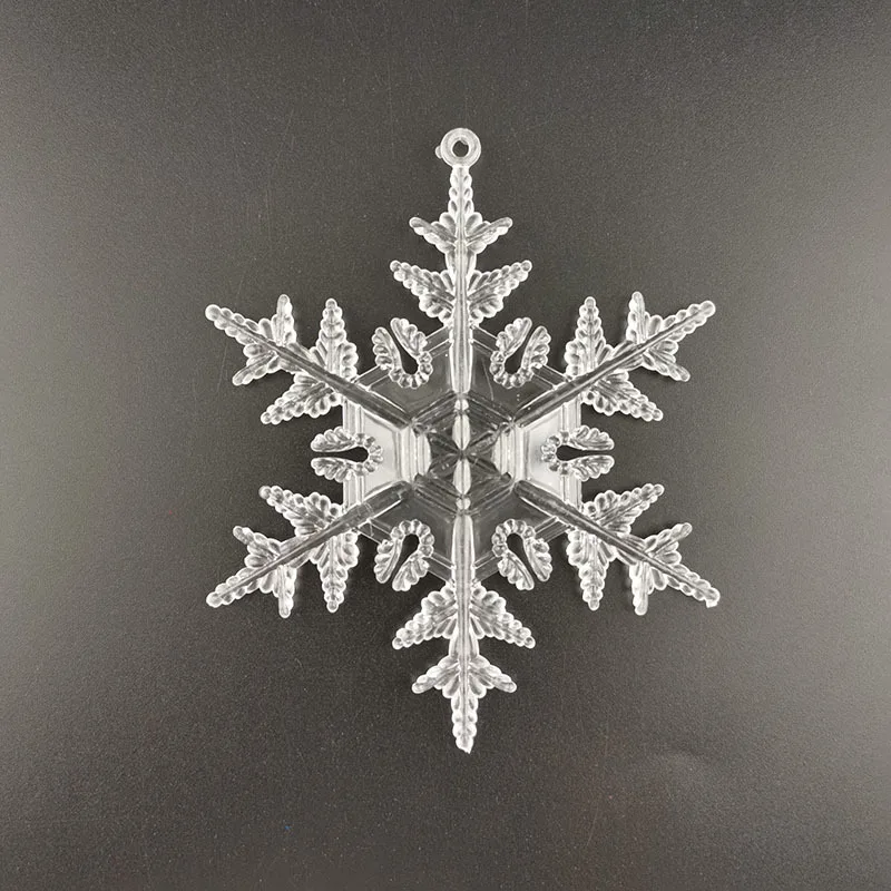 6Pcs/pack Christmas Tree Pendant Plastic Snowflake Decor Christmas Decorations for Handmade DIY Home Decoration