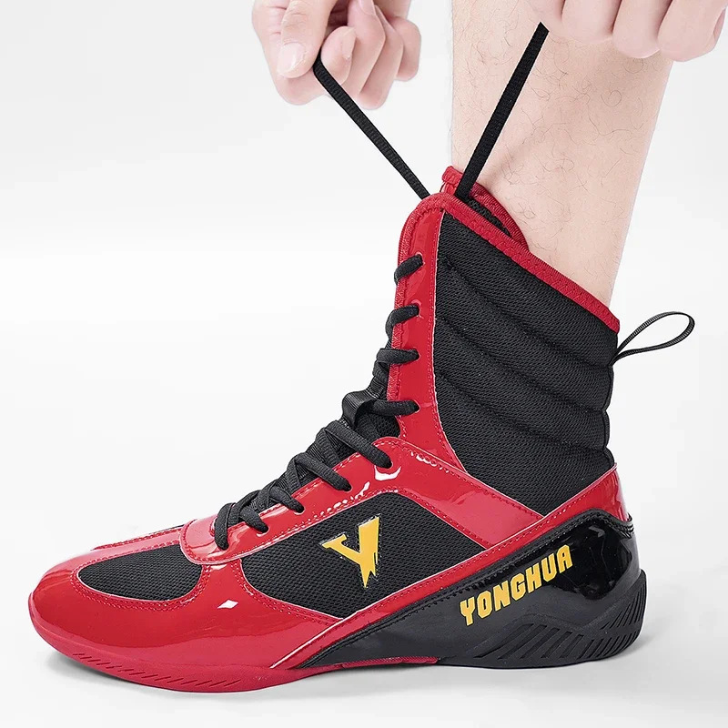 New Indoor Fitness Training Wrestling Shoes Competitive Competition Boxing Shoes Men's Plus Size Fighting Sneakers