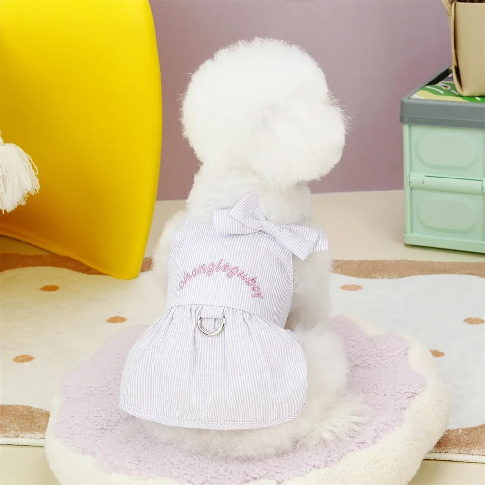 Spring Summer Pet Dog Sling Dress Letter Pattern Small Dogs Clothing Puppy Skirt Chihuahua Pet Costumes Apparel