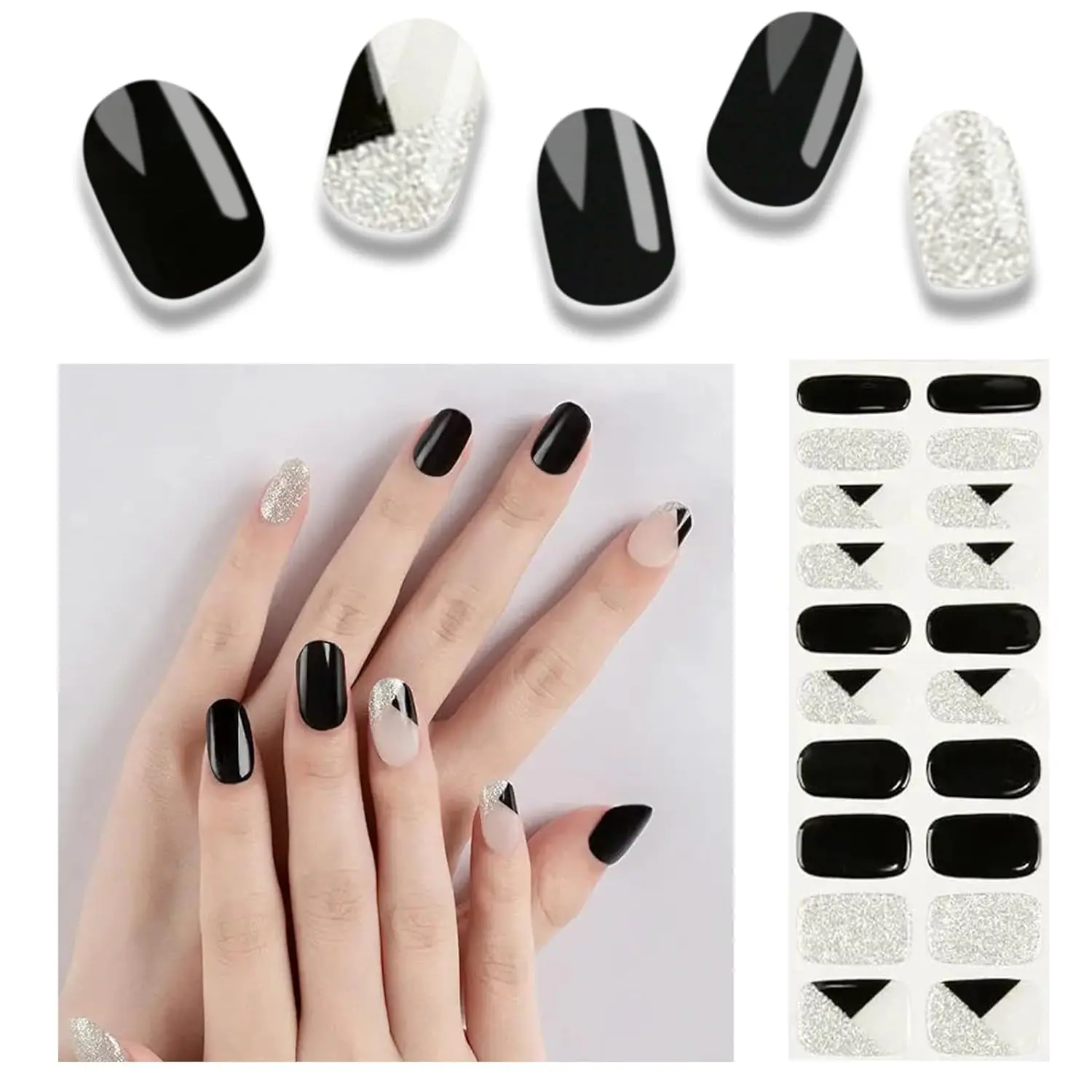 Premium Semi-Cured Nail Wraps Set - Waterproof, Long-Lasting Gel Nail Stickers