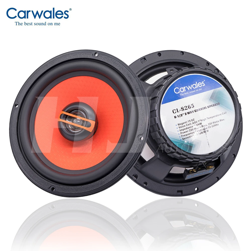 1kit speaker 6.5 Inch 2-Way Coaxial Combination Speaker Kit Audio System Set Tweeter woofer treble Car Door 6.5" with divider