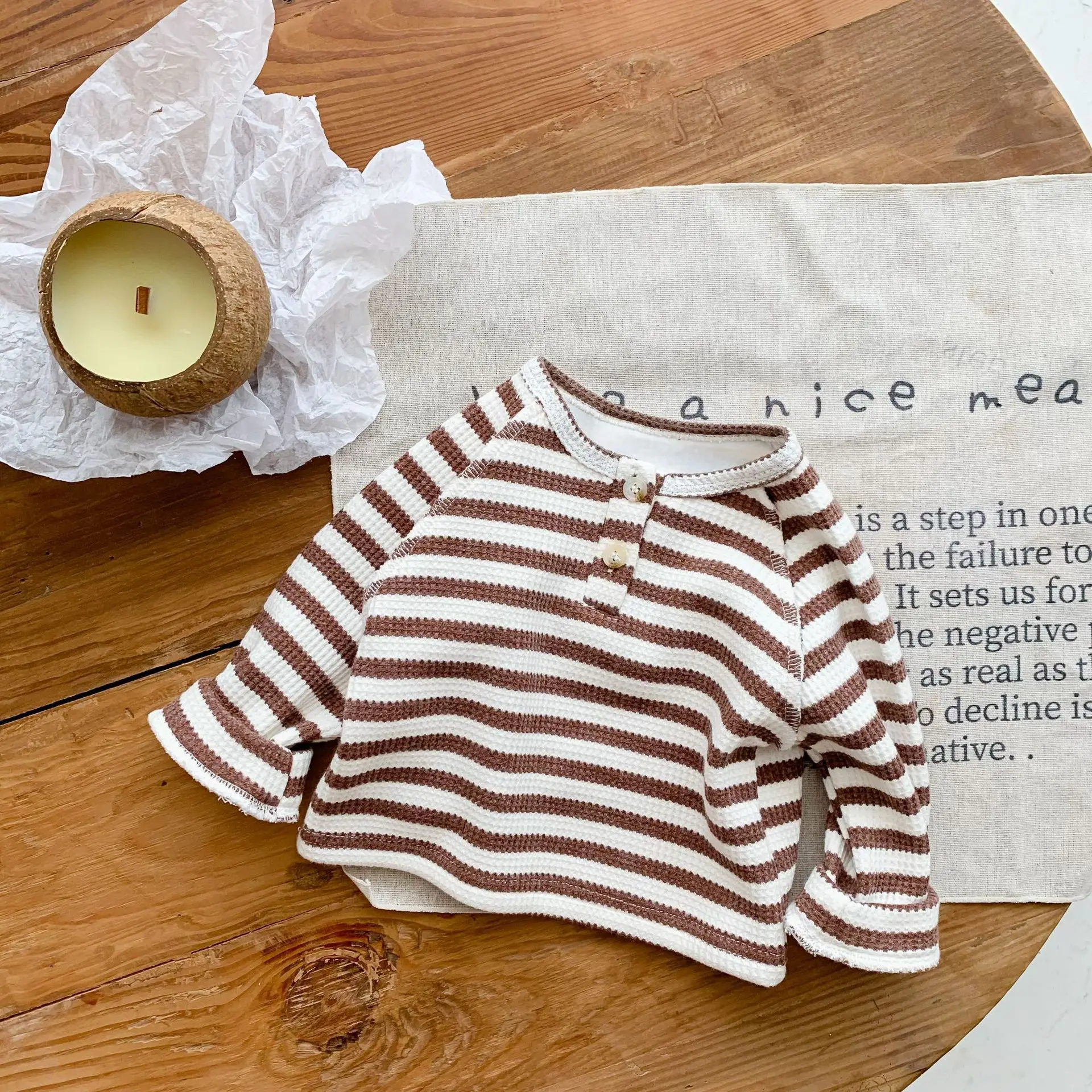 Style Casual Children's Wear New Spring And Autumn Simple Rotator Sleeve T-Shirt For Boys And Girls 3-24 Months Sweater Top