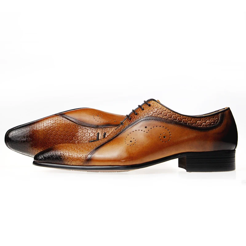 Arrival Dress Men Leather Genuine Office Luxury Pointed Formal Shoes For Lace Up office Wedding Breathable Zapatos Hombre Vestir