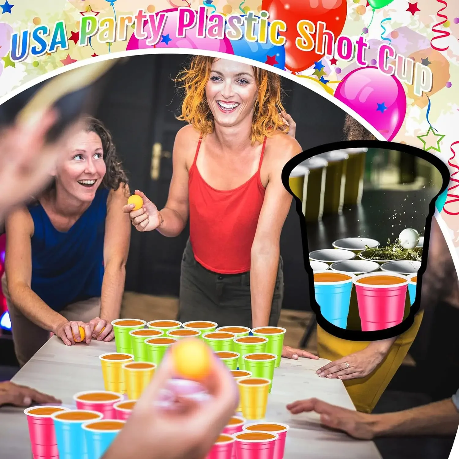 50Pc/Bag Mini Party Shot Cups Plastic Random Colors Disposable Cup Graduation Birthday Wedding Holiday Picnic Party Valentine's plastic cups,birthday party supplies,plastic shot glasses