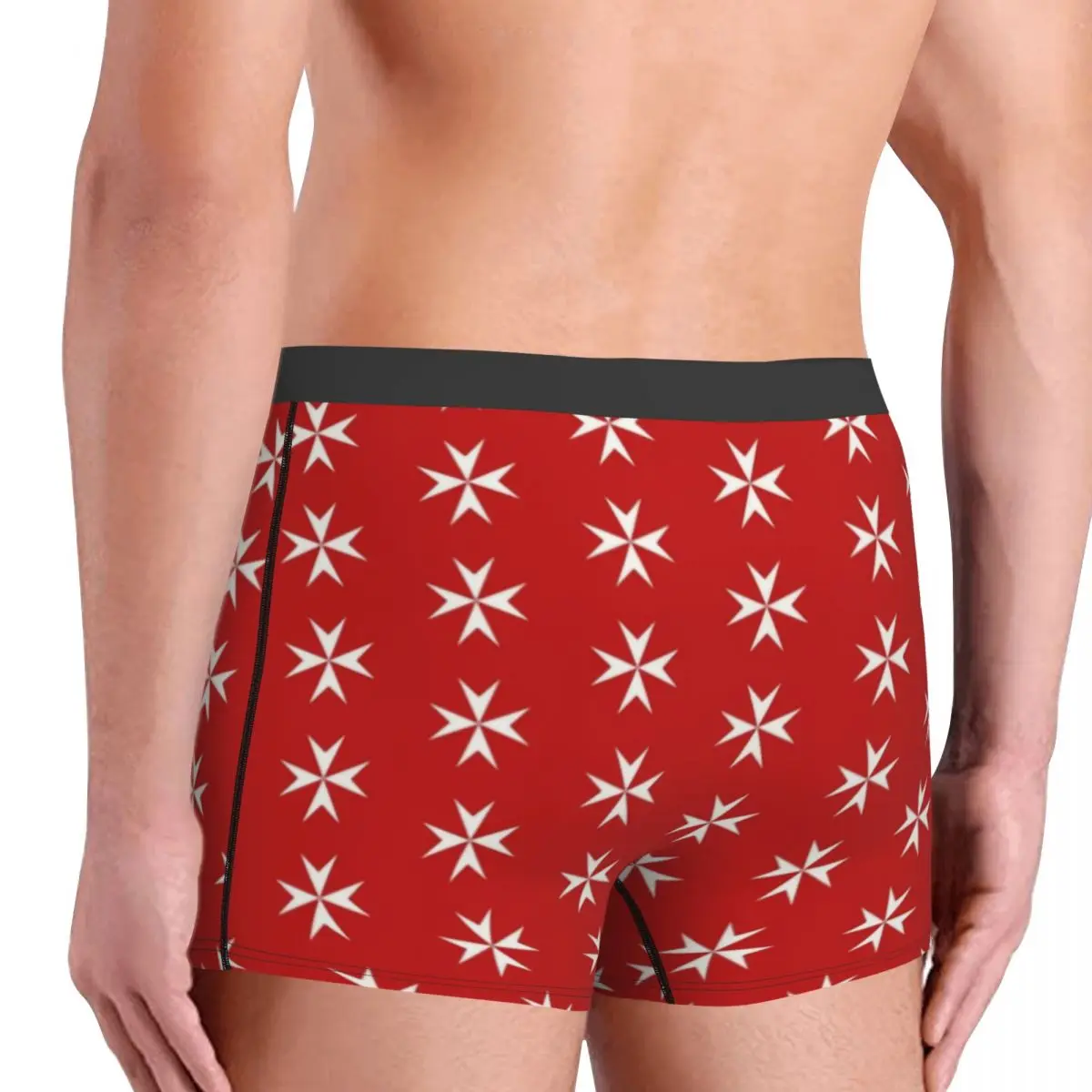 Custom Maltese Cross Flag Underwear Men Breathbale Boxer Briefs Shorts Panties Soft Underpants For Male 4
