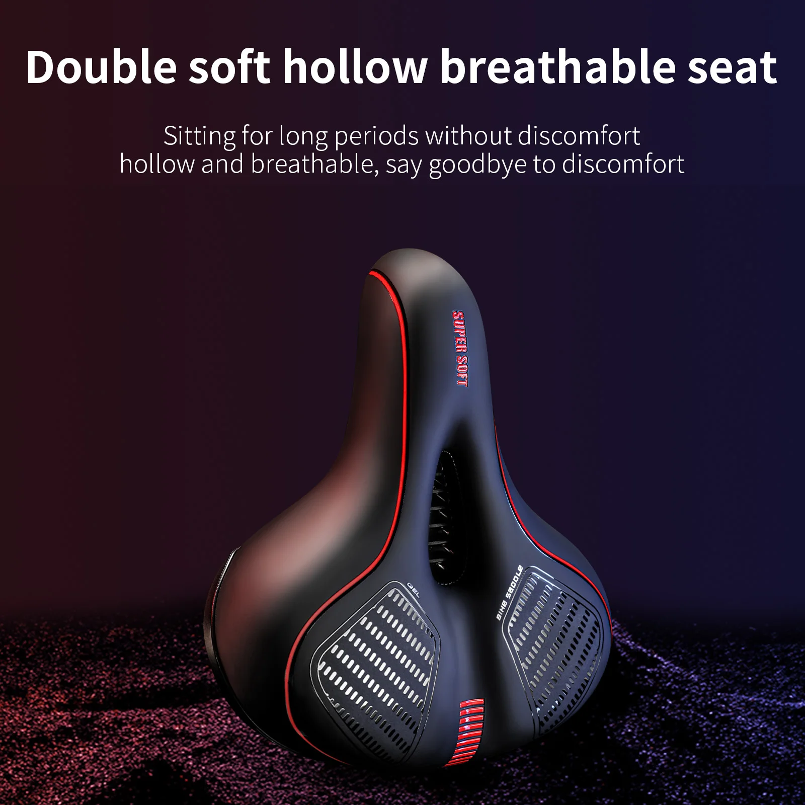 TOSUOD Thicken PU Soft Racing Saddle Breathable Rainproof MTB Road Bike - Image 2