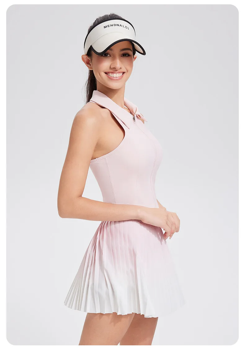 Women Tennis Suit Set, Polo Collar, Front Zipper, Badminton Sports Short Skirt 9 S81b2a39460894517a239584c823db86dV