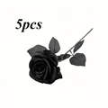 5pcs black roses