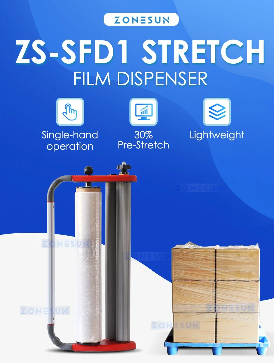 ZONESUN Handheld Stretch Film Dispenser Wrapper Tools ZS-SFD1