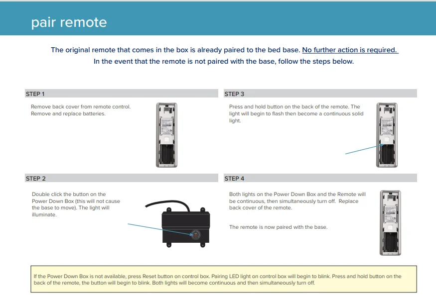 Replacement Remote Control For Tempur-Pedic TEMPUR ZERO-G EASE