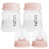 NCVI Breast Milk Storage Bottles, Baby Bottles with Nipples and Travel Caps, Anti-Colic, BPA Free, 4.7oz/140ml, 2 Count 1