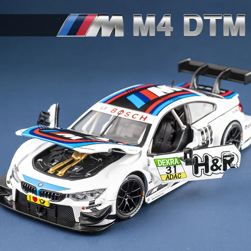 1:24 Bmw M4 Gt3 Le Mans Racing Car Free Wheeling High Light Sport Racing Car Model Toy Diecast Metal Alloy Miniature F193