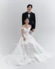 LISM Classic Off Shoulder V Neck Satin Korea Wedding Dresses A Line Vestidos De Novia Bride Dress Custom For Women Photos Shoot 2