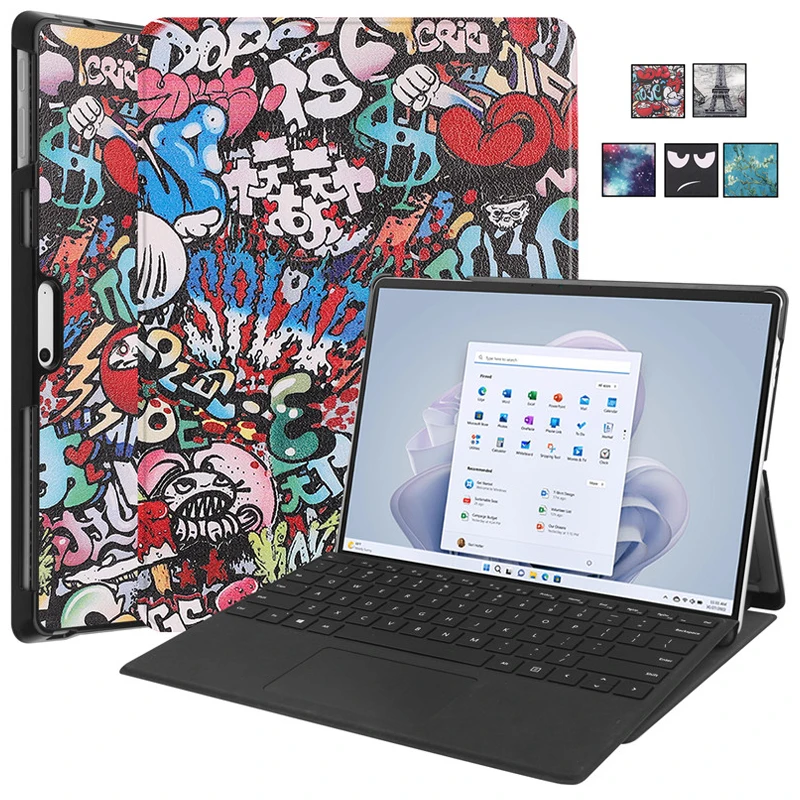 Custodia In Pelle Pu Per Funda Surface Pro 9 Custodia 13 "Flip Stand Cover Verniciata Per Microsoft Surface Pro 9 Pro9 Custodia Coque + Penna Regalo