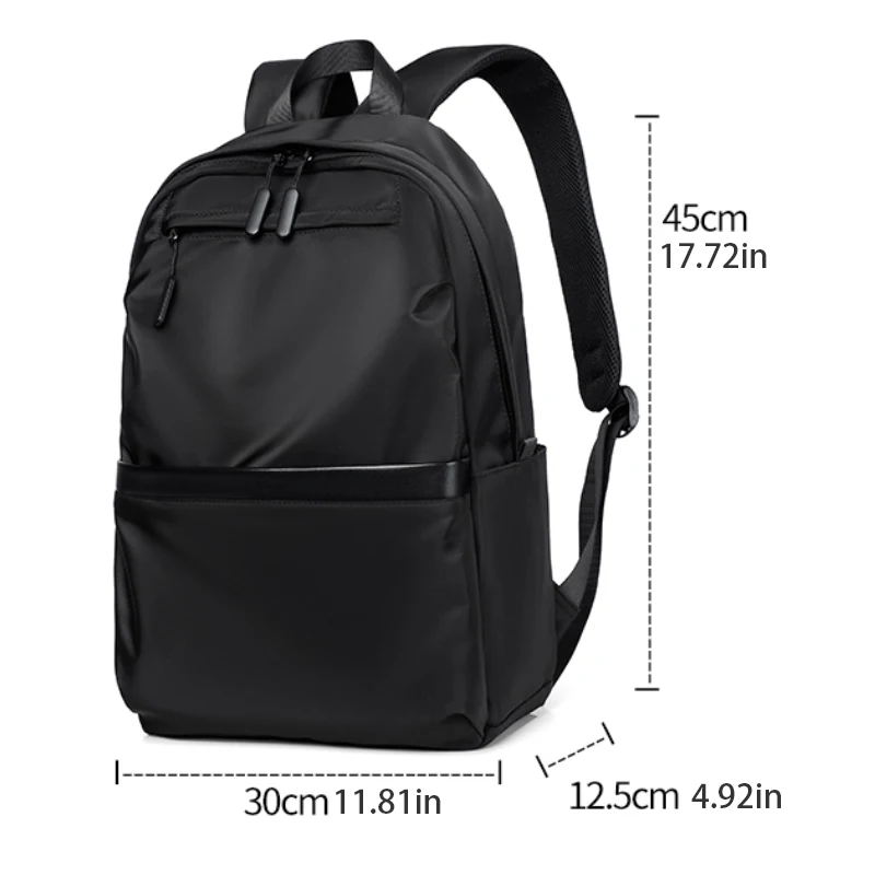 Neutral backpack with laptop compartment, adjustable shoulder strap, commuting bag, smooth texture, travel backpack