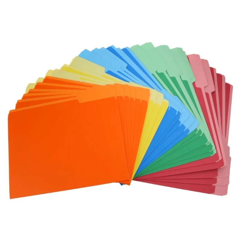 

30 Pcs Letter Size Folders File Folders Assorted 5 Colors School Office Supplies