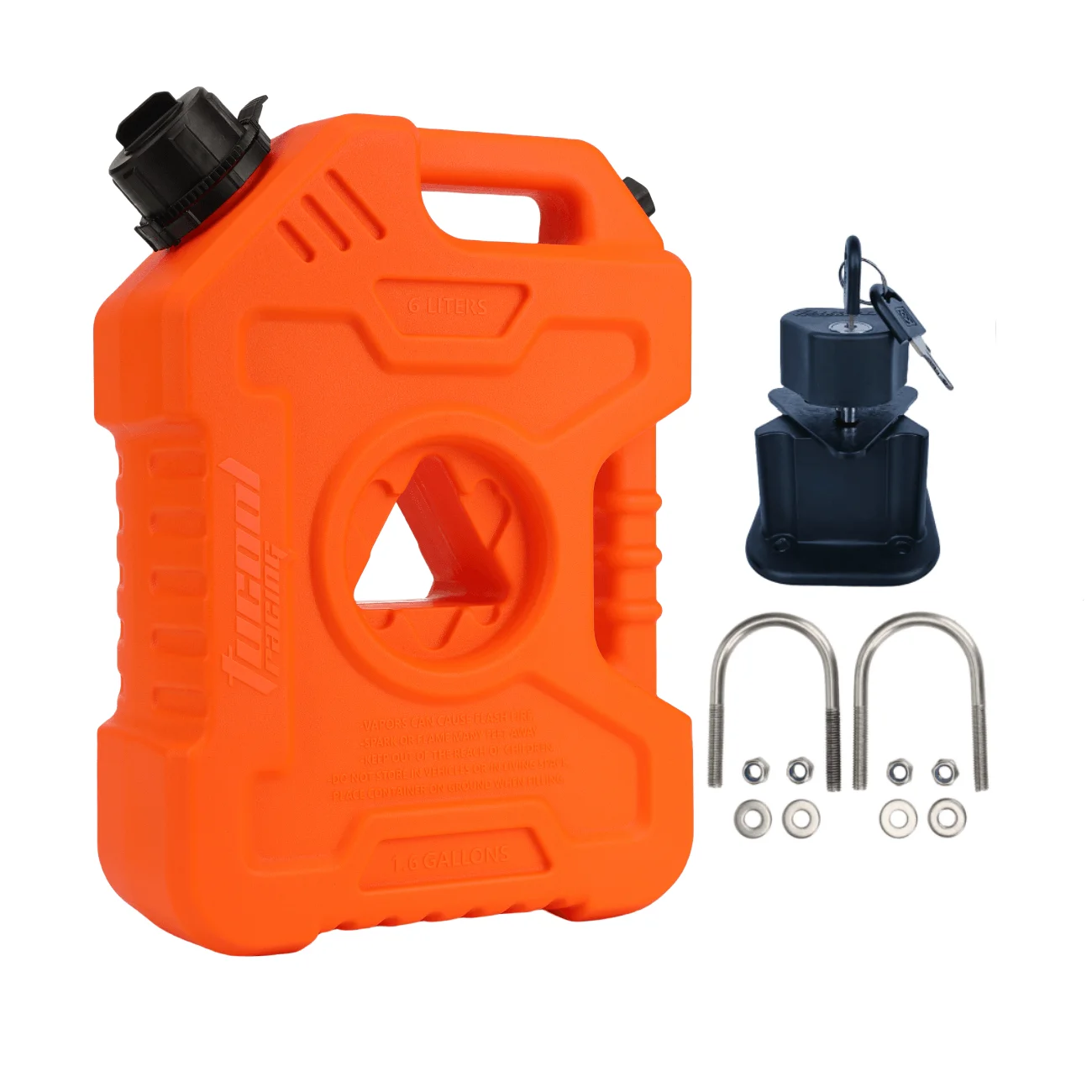 Tucool Racing 6L Gas Tank-Fits Most Cars, SUVs, and Motorcycles with Bracket Lock