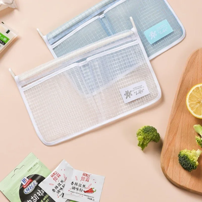 1pc Refrigerator Door Organizer, Fridge Hanging Mesh Bag for Kitchen Storage Bag Closet Organizer Kitchen Accessories