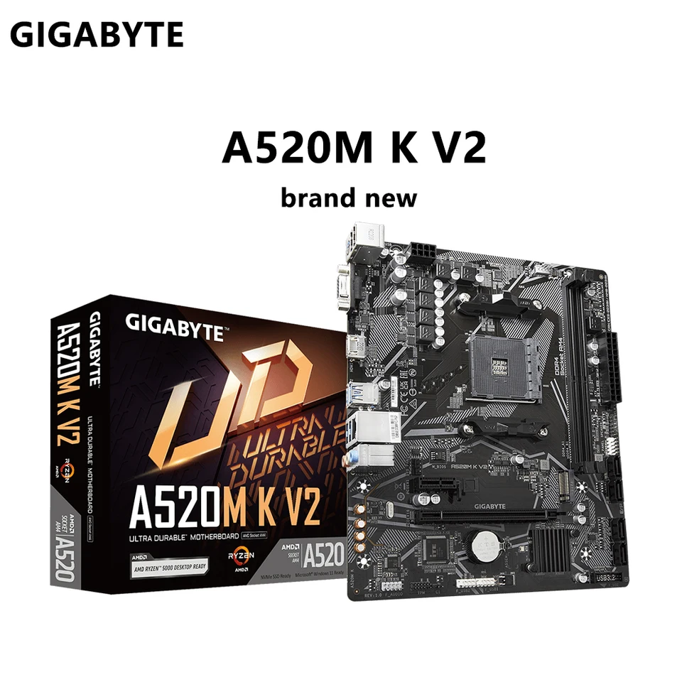 GIGABYTE A520M K V2 Motherboard A520 AM4 Support CPU Ryzen 7 5700G