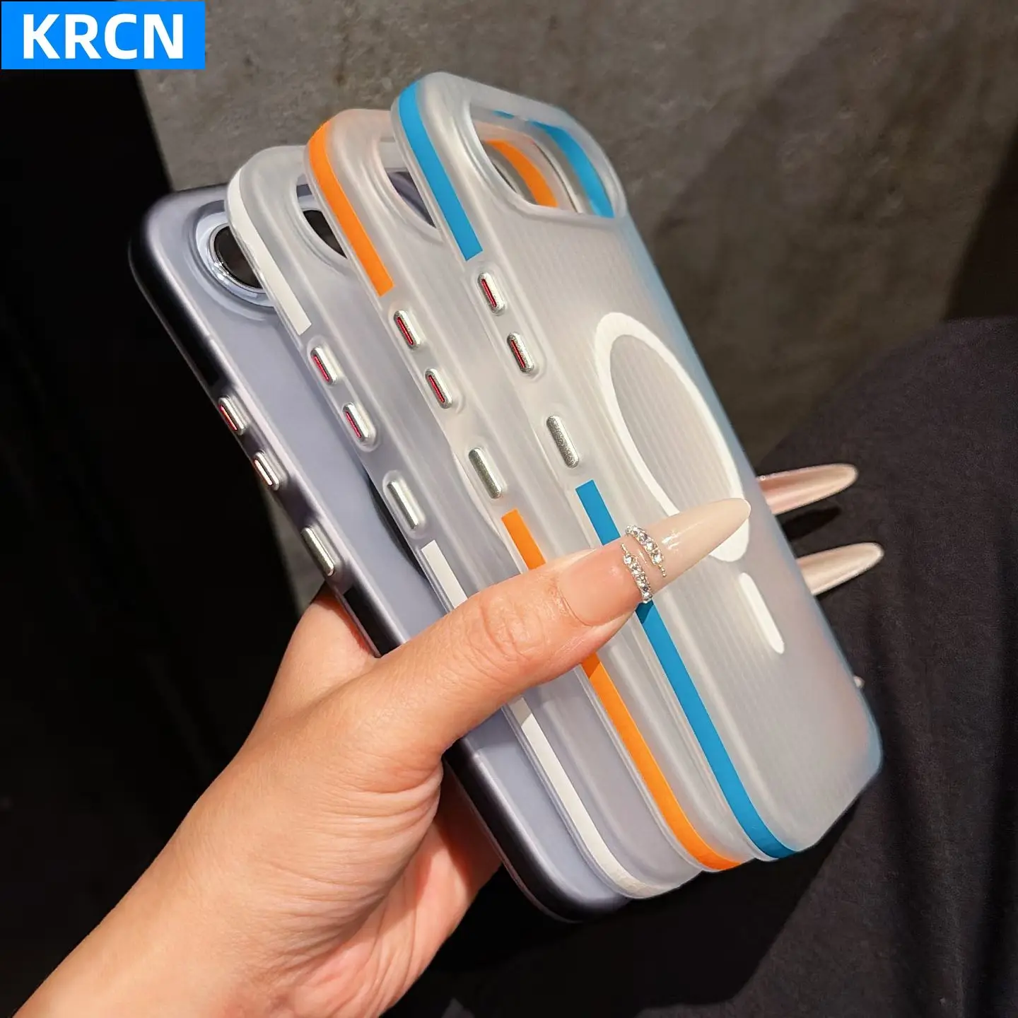 Corrugated Pattern Non-Slip Magnetic Case with Matte Finish