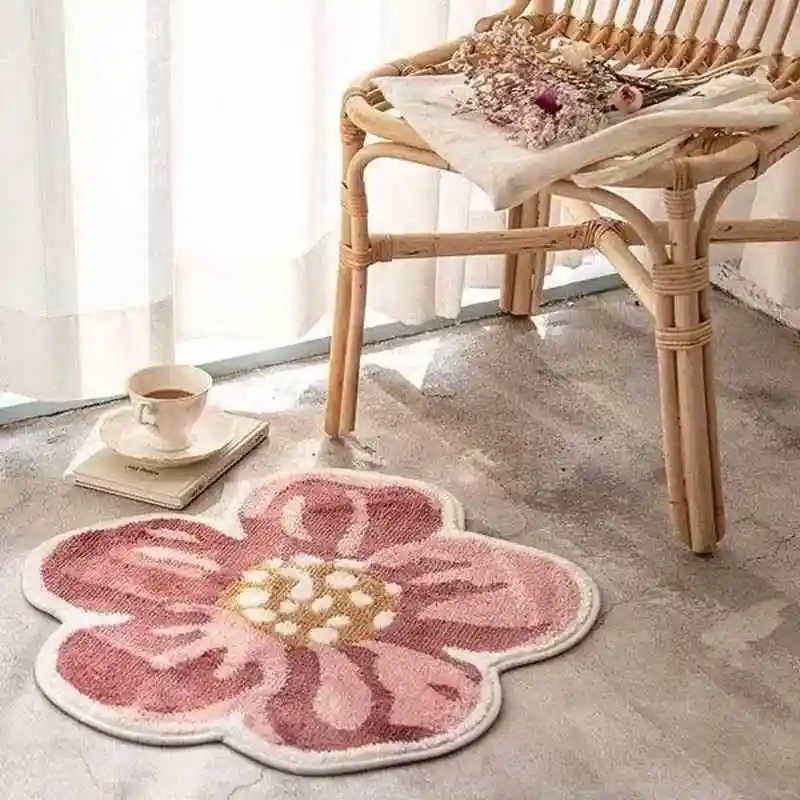 

2023 flower absorbent floor mats, soft and non slip bathroom floor mats Floral carpet