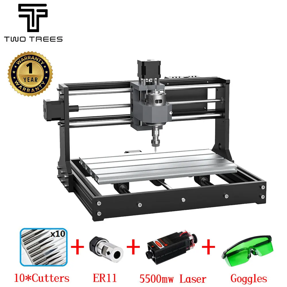 

TWOTREES TTC3018S CNC Router Machine GRBL Control Mini Laser Engraver Woodworking Engraving Machine Tools For Acrylic Metal PVC