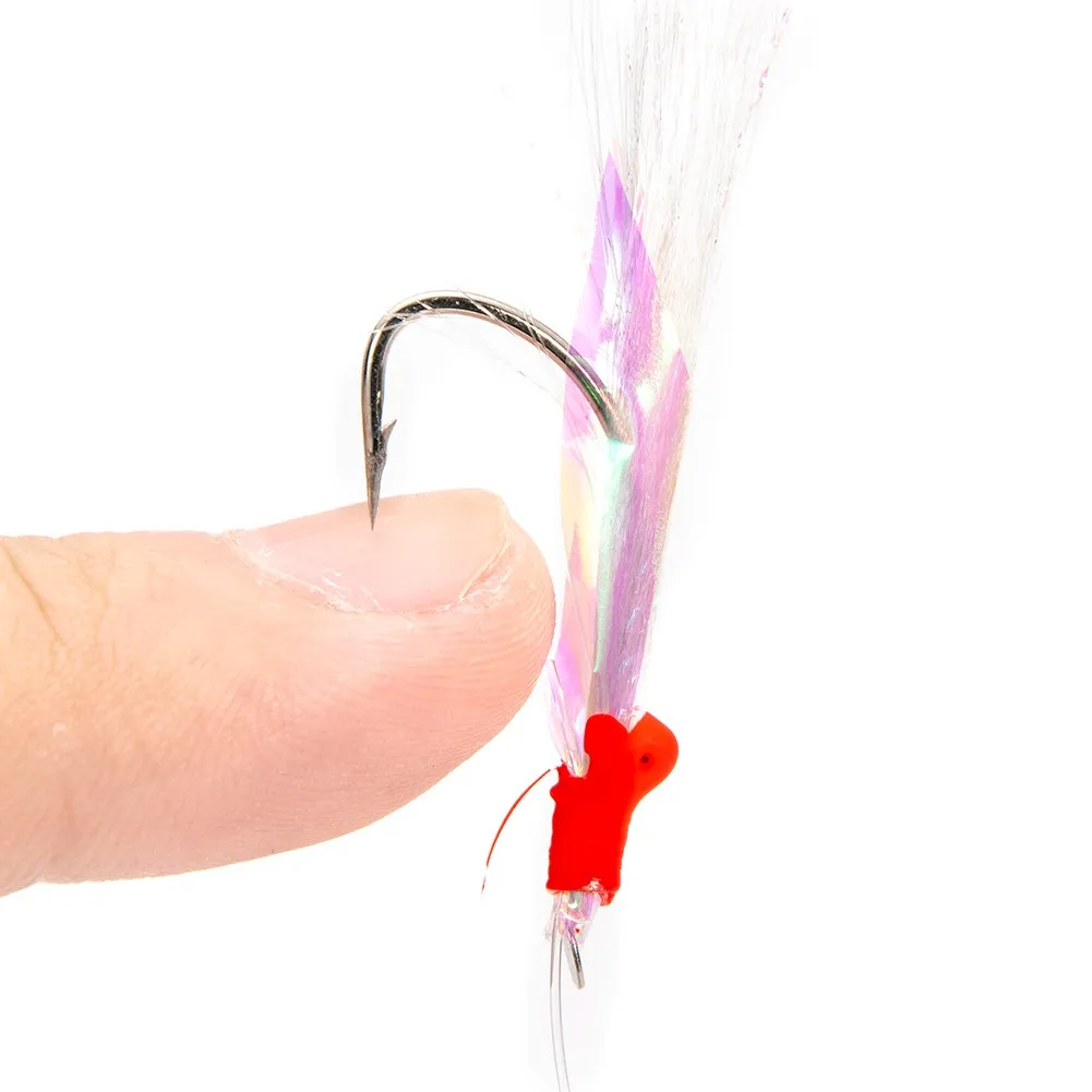 

2021ER Durable Newest Sea 5hook Bait Feather Fish Fishing For Sabiki Herring Lure Mackerel Muti-size FREE POST