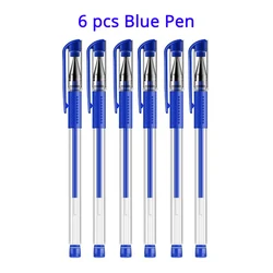 Premium Gel Pen Refill Set with Fast-Dry Ink - Black, Blue, and Red Ballpoint (6 Pcs Blue Pen)