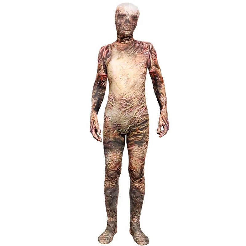 Scary Jumpsuit Costumes Adult Kid Cosplay Demogorgon Skull Horror Cosplay Bodysuit Mask Outfits Halloween Chomper Carneval Suit