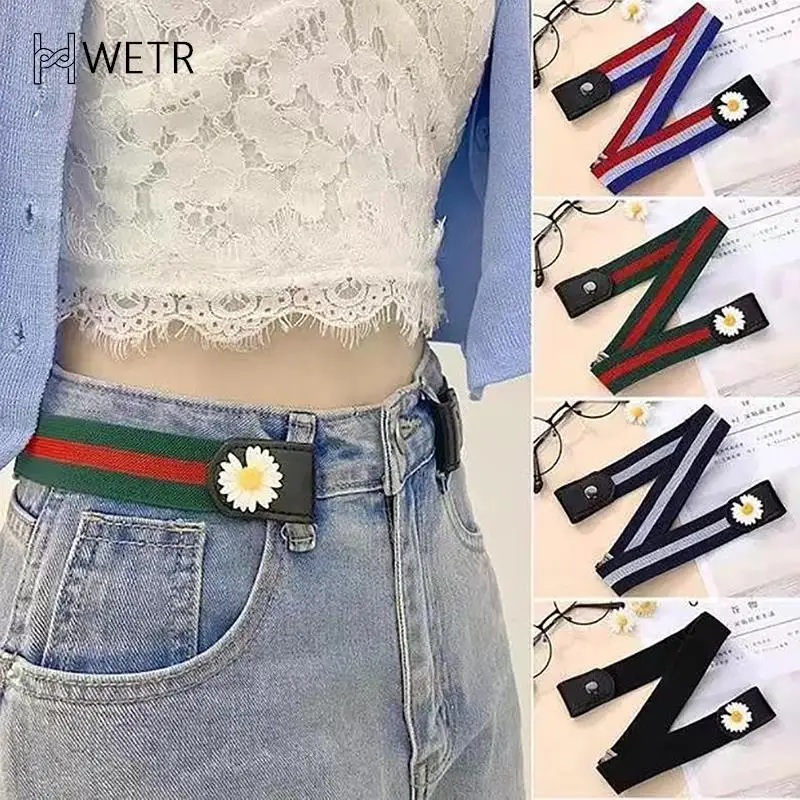 

Women Adjustable Elastic No Buckle-Free Jeans Pants Belts For Men Invisible Belt