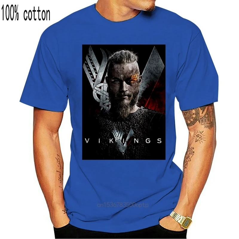 Мужская одежда Официальная футболка викингов Ragnar Lothbrok History Tv Show Black In Sm 4Xl 011875 |