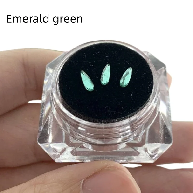 3개/박스 2*6mm 물방울 모양 치아 드릴 크리스탈 보석 DIY 장식 재료 치아 미용 다이아몬드 장식품