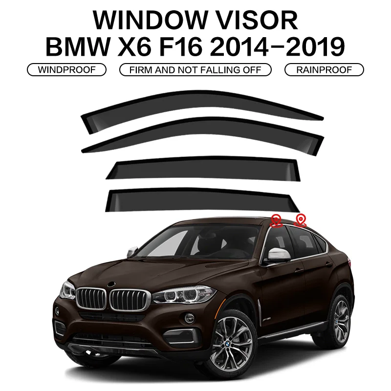 Pare-soleil de fenêtre extérieur en plastique, pare-pluie, déflecteur, pare- vent, accessoires de voiture, BMW X6, E71, F16, G06, 4 pièces - AliExpress