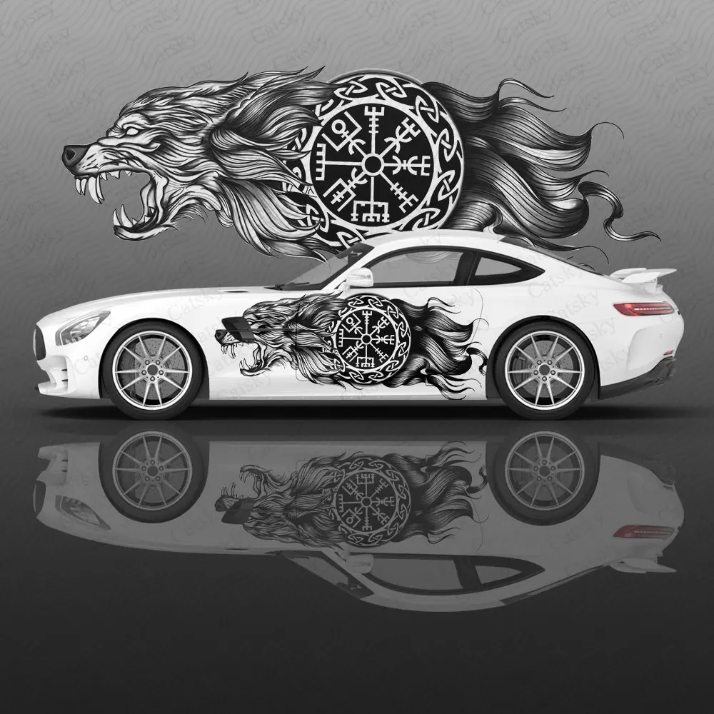 

Totem Wolf Car Body Sticker Anime Itasha Vinyl Car Side Decal Sticker Car Decor Sticker Cars Protective Film