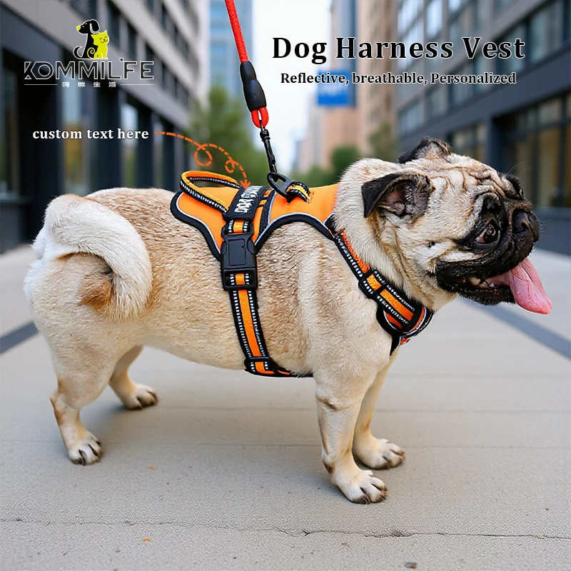 Nylon Dog Harness Vest Reflective Dog Harness Personalized