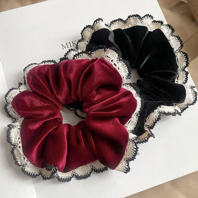 Neujahrs-Spitzen-Dickdarm-Stirnband für Mädchen mit Vintage-Stirnband in Kugelform im Pferdeschwanz-Stil, Haarschmuck – Detail 6