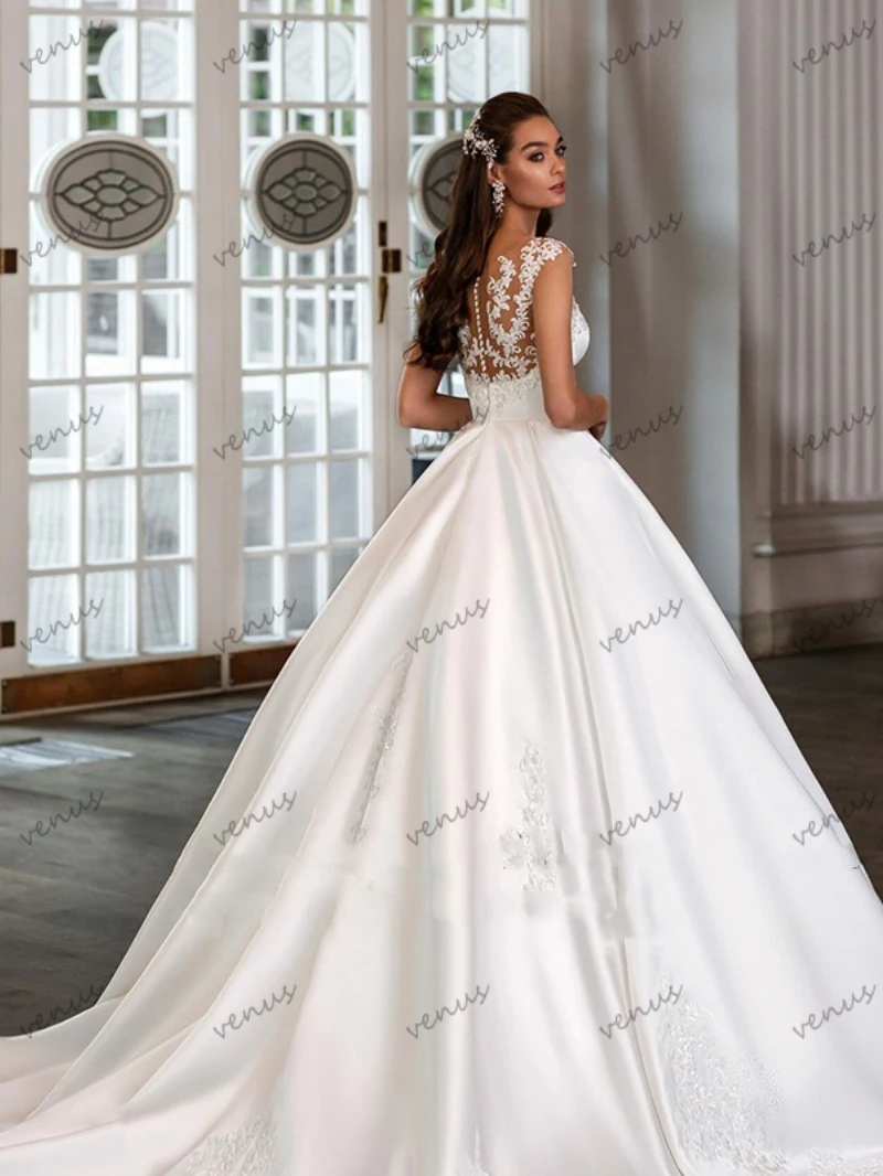 Modern Wedding Dresses Satin Bridal Gowns Spaghetti Straps Backless Ball Gowns Glamorous Robes Vestidos De Novia Customized 2025 4