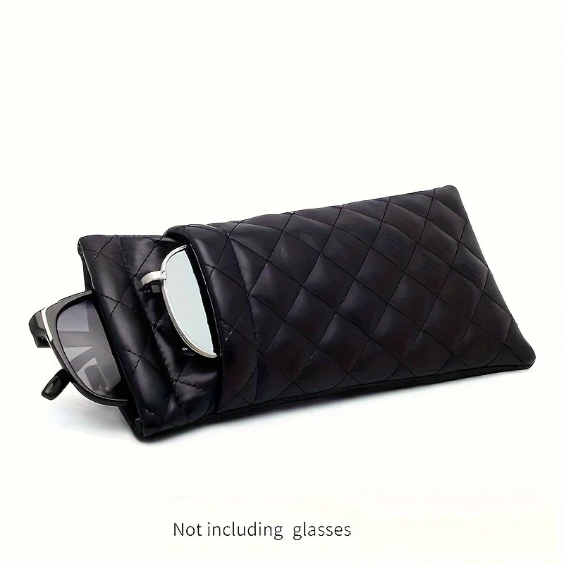 1PC Portable Squeeze Sunglasses Case- Pu Leather Soft Sunglasses Case Easy To Use Eyeglasses Case Pouch