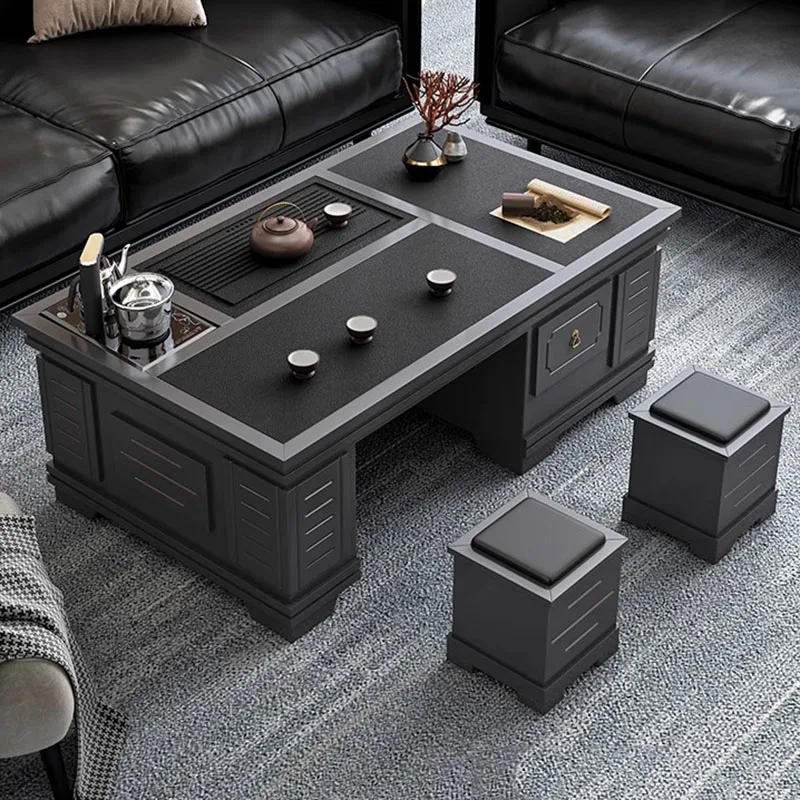 

Nordic Living Room Coffee Table Black Drawers Modern Wood Coffee Table Minimalist Floor Hotel Tavolino Da Salotto Furniture