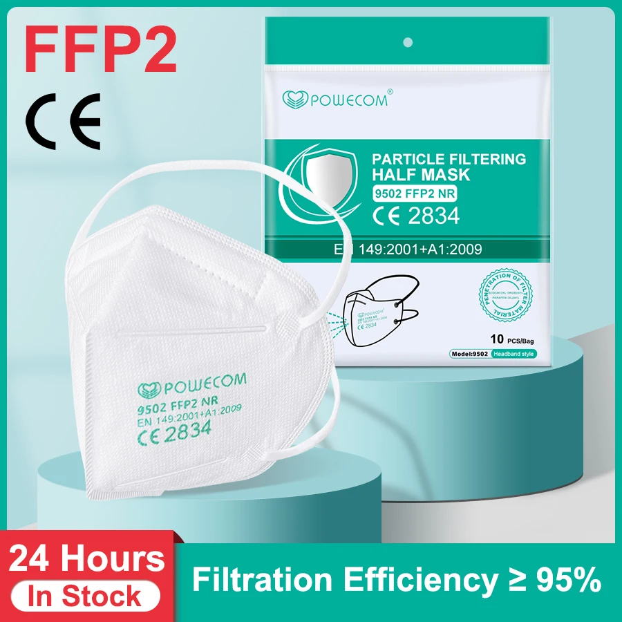 

Powecom 9502 FFP2NR Particle Filtering Half Face Mask CE 6 Layers Dust-Proof Anti-PM2.5 Anti-Fog Respirator Protective Masks