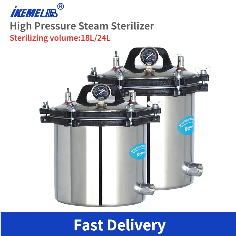 esterilización de alta presión YX-24LM del acero inoxidable del  esterilizador de la autoclave del vapor 24L