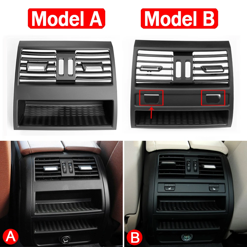 LHD RHD Front Left Right Rear AC Conditioner Chromed Air Vent Grille Cover Compatible With BMW 5 Series F10 F11 F18 520i 523i 525i 528i 535i(Rear-Model C - View #12