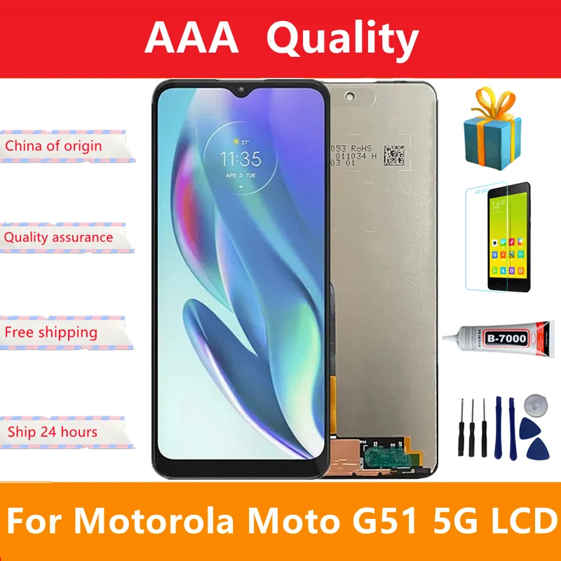 Écran + Tactile Remplacement Pour Motorola Moto G51 5G - Sans Châssis, Noir