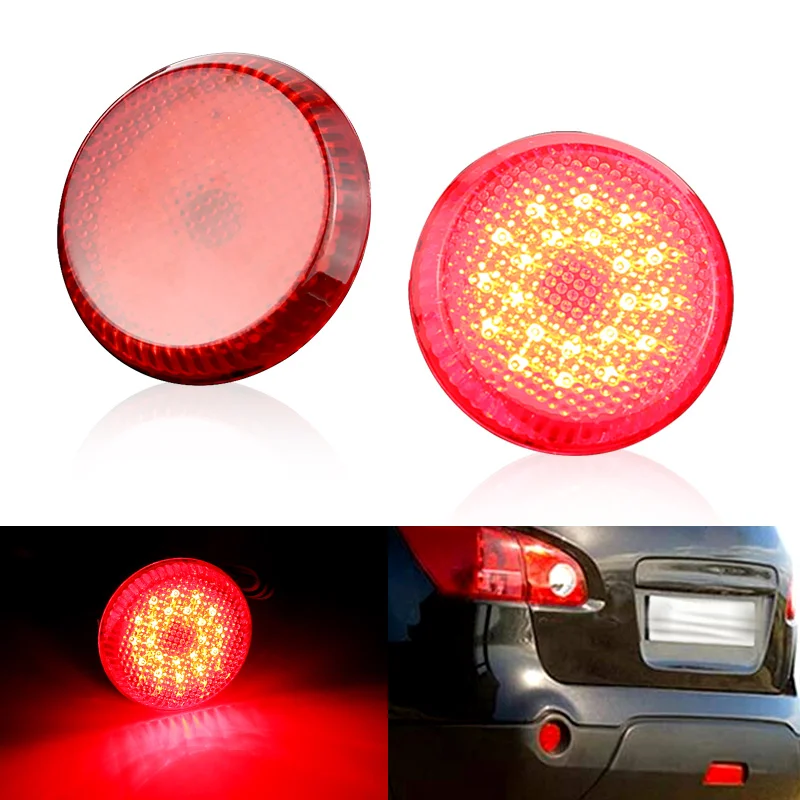 

2X Red LED Rear Bumper Reflector Lights Car Tail Lamps Brake Stop Light For Nissan Qashqai X-Trail T31 For Toyota Corolla Sienna