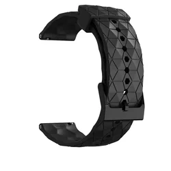 Enhanced Silicone Sports Watch Strap - Soft and Durable 22mm Band for 20MM (Black)